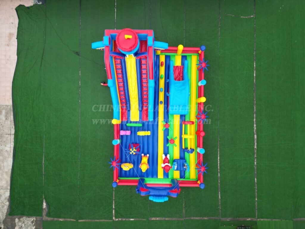 T6-8599 Paw Patrol Inflatable Funcity Obstacle Slide Combo